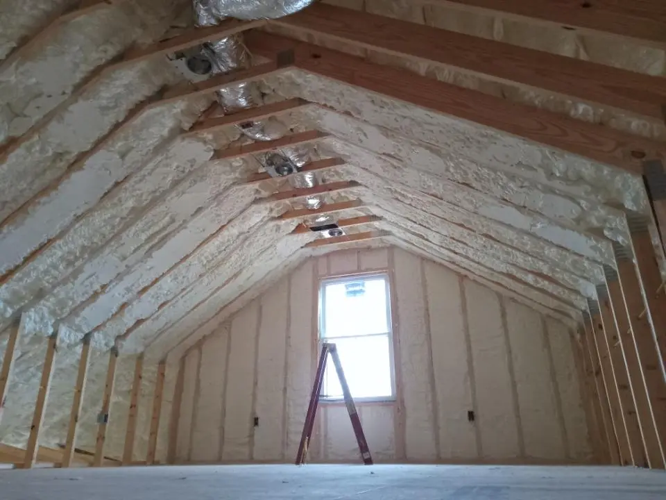 Spray foam roofing application for Crawl Space Insulation project in Oneonta